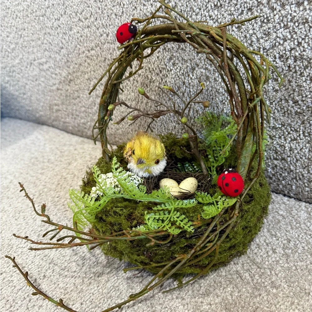Decorative Nest with Bird and Eggs
